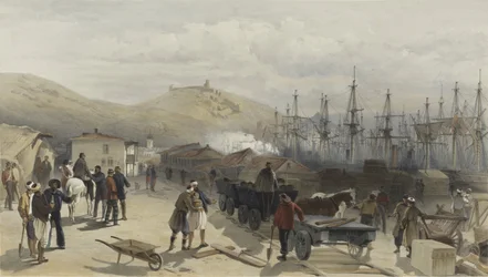 Le Chemin de fer à Balaklava regardant vers le sud, 1855